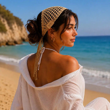 Boho Crochet Headscarf — Sun-Kissed Bandana